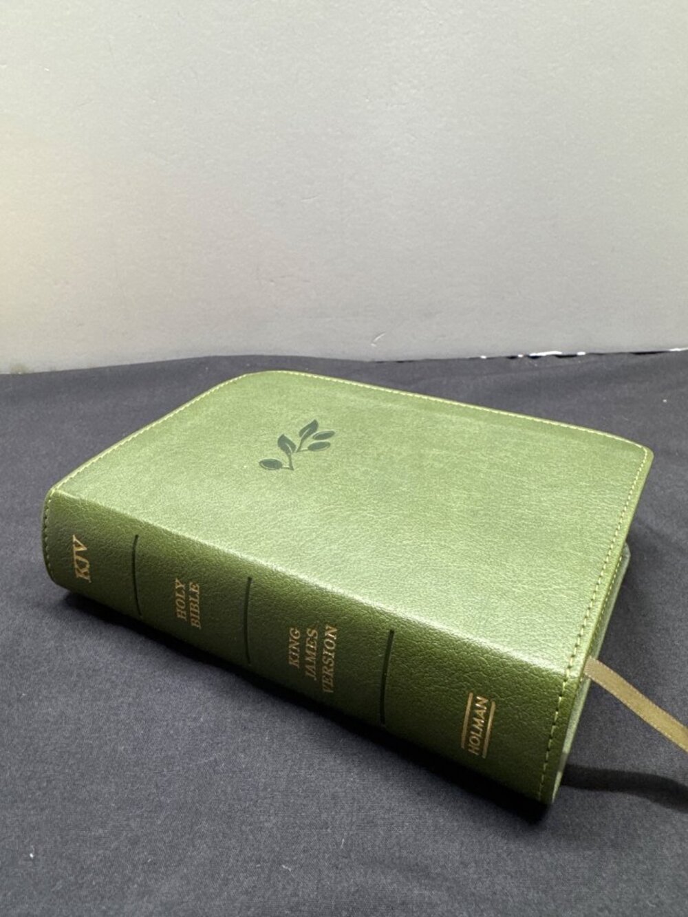KJV 2025 Large Print Compact Bible In Olive LeatherTouch Cover By Holman With Ri